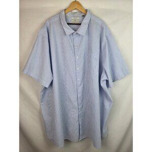 Oak Hill Shirt Mens Size 5XLT Blue Striped Seersucker Short Sleeve Button Down